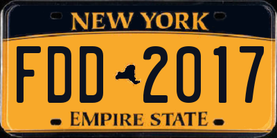 NY license plate FDD2017