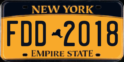 NY license plate FDD2018