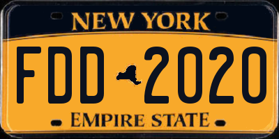 NY license plate FDD2020