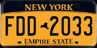 NY license plate FDD2033