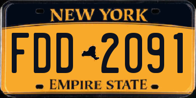 NY license plate FDD2091