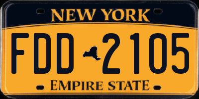 NY license plate FDD2105