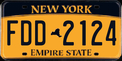 NY license plate FDD2124