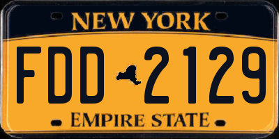NY license plate FDD2129