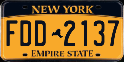 NY license plate FDD2137