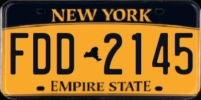 NY license plate FDD2145