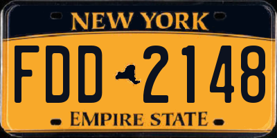 NY license plate FDD2148