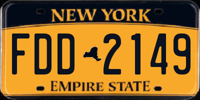 NY license plate FDD2149