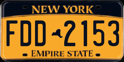 NY license plate FDD2153