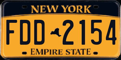 NY license plate FDD2154