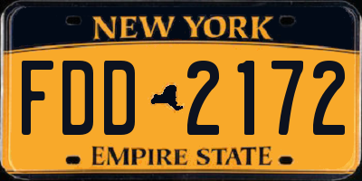 NY license plate FDD2172