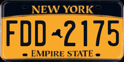 NY license plate FDD2175