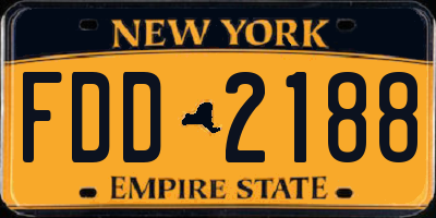NY license plate FDD2188