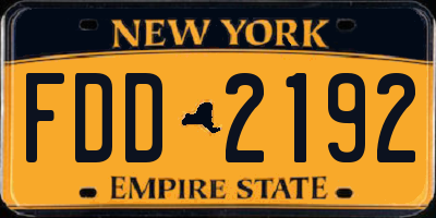 NY license plate FDD2192
