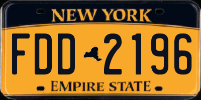 NY license plate FDD2196