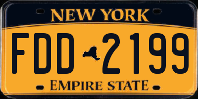 NY license plate FDD2199
