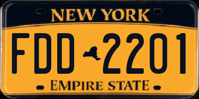NY license plate FDD2201