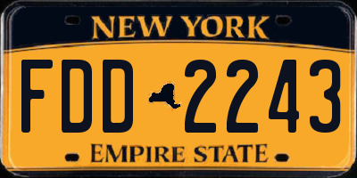 NY license plate FDD2243