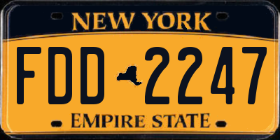 NY license plate FDD2247