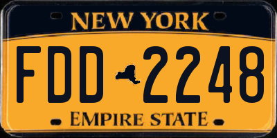 NY license plate FDD2248
