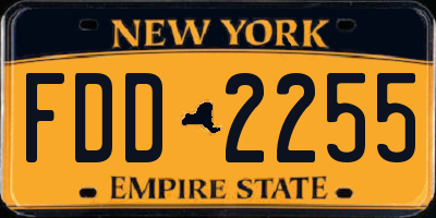 NY license plate FDD2255