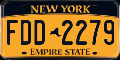 NY license plate FDD2279