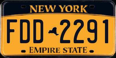 NY license plate FDD2291