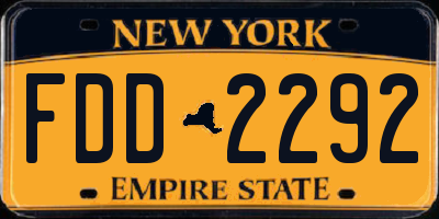 NY license plate FDD2292