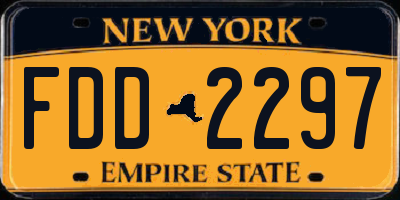 NY license plate FDD2297
