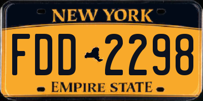 NY license plate FDD2298