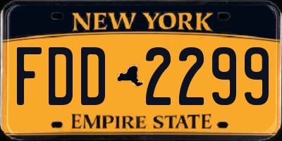 NY license plate FDD2299