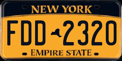 NY license plate FDD2320