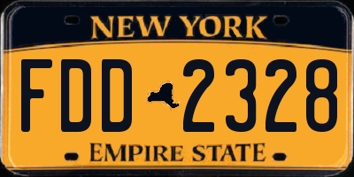 NY license plate FDD2328