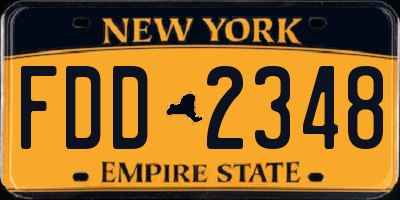 NY license plate FDD2348