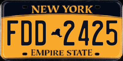 NY license plate FDD2425