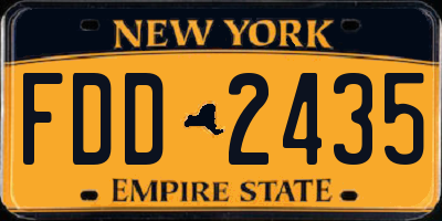 NY license plate FDD2435