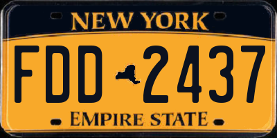 NY license plate FDD2437