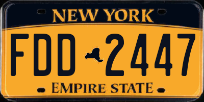 NY license plate FDD2447
