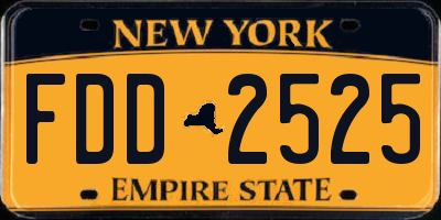 NY license plate FDD2525
