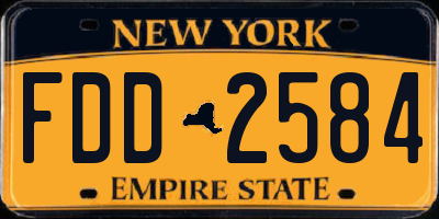 NY license plate FDD2584