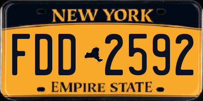 NY license plate FDD2592