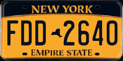 NY license plate FDD2640