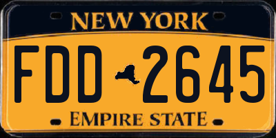 NY license plate FDD2645