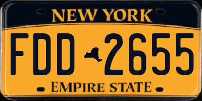 NY license plate FDD2655