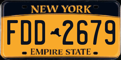 NY license plate FDD2679