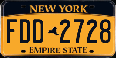 NY license plate FDD2728