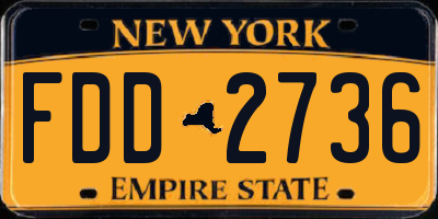 NY license plate FDD2736