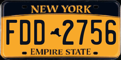 NY license plate FDD2756