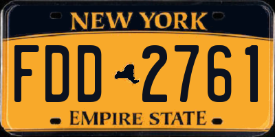 NY license plate FDD2761