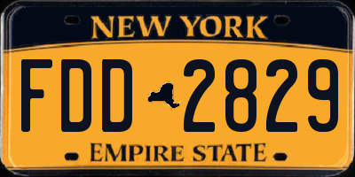 NY license plate FDD2829